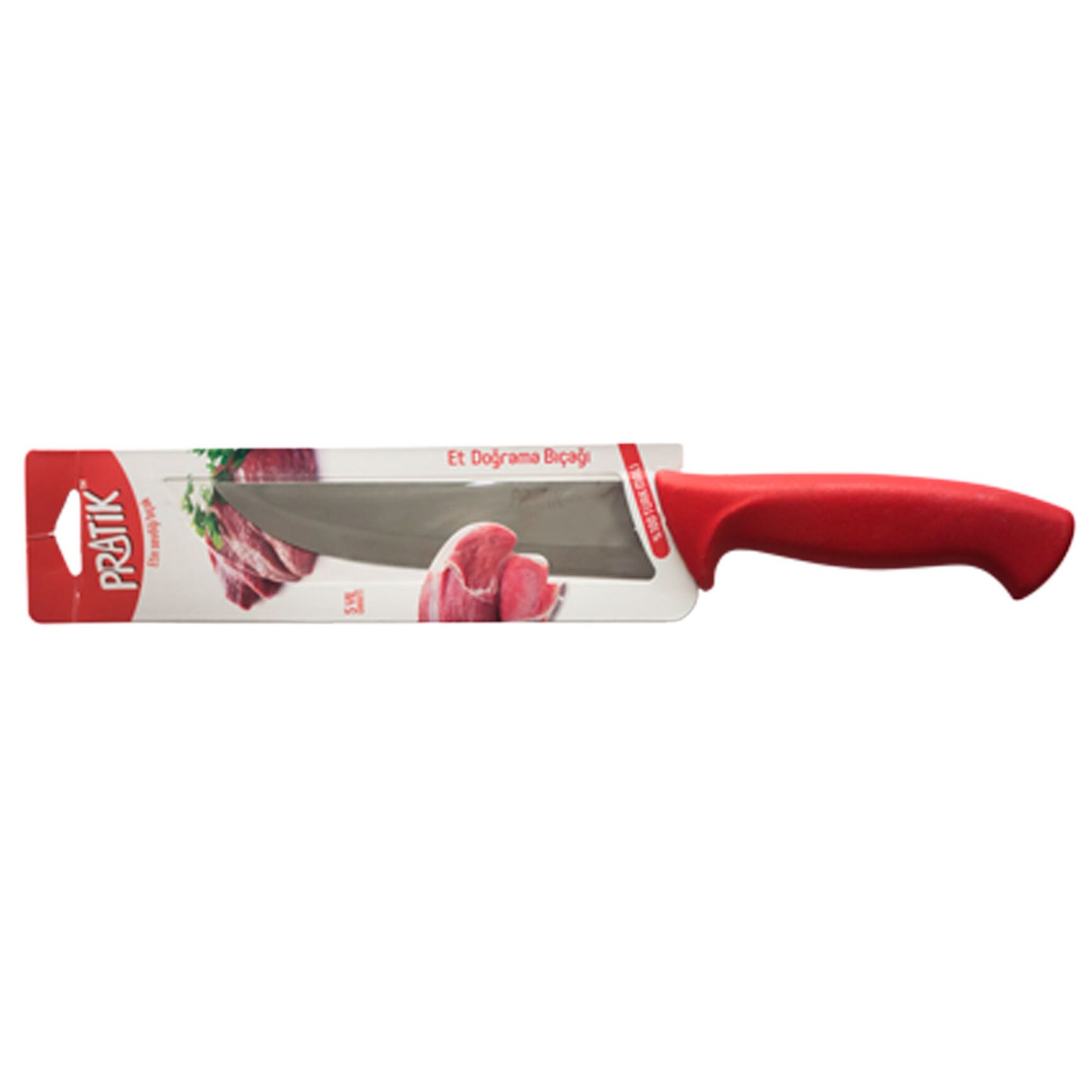 Cutit pentru carne N2 15,5cm colectia PRATIK MN0199168 maner rosu